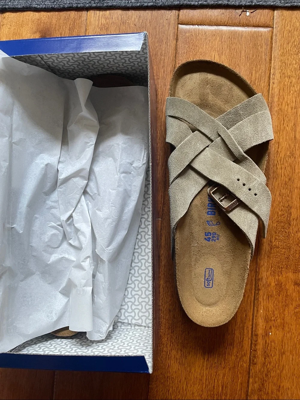 Birkenstock Box with Taupe Lugano Suede Label